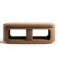 Banc en tissu marron avec design moderne