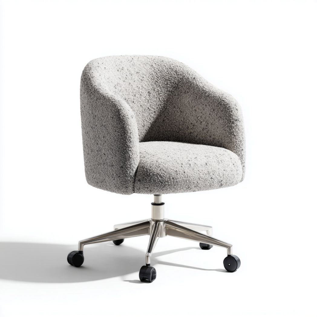 Chaise de bureau grise avec base pivotante