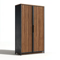 Garde-robe en bois et métal à deux portes